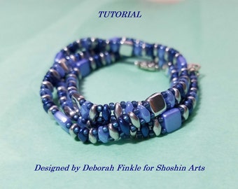 Superduo and Tile Wrap Bracelet (or Simple Necklace) Tutorial for Digital Download