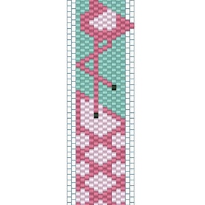 Pink Flamingo Peyote Stitch Cuff Bracelet Pattern with Size 8 Beads image 2