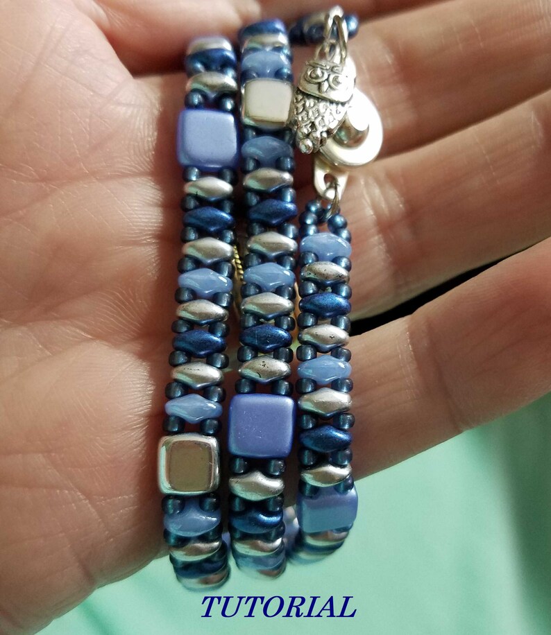 Superduo and Tile Wrap Bracelet or Simple Necklace Tutorial for Digital