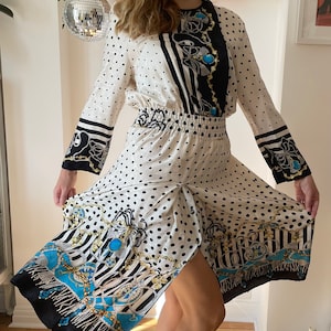 chain link design dress NWT $99.50 Michael Kors Keegan Chain-Link Long Sleeve Border Shift Dress S M