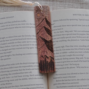 mountain bookmark | cedar wood bookmark | nature inspired | scenery | gifts for book lovers