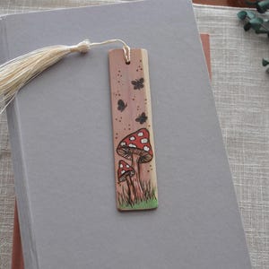 mushroom bookmark | cedar wood bookmark | nature inspired | whimsical | gifts for book lovers