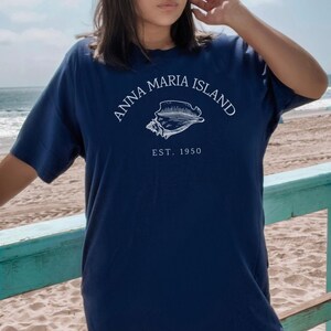 Camiseta de Anna Maria Island Florida, camiseta de concha marina de playa, camiseta de playa