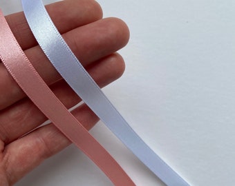 Cinta blanca de 10 mm - Cinta de raso doble - Cinta para bodas - Cinta para envolver regalos - Cinta Berisford de raso doble rosa - Precio por 5 metros