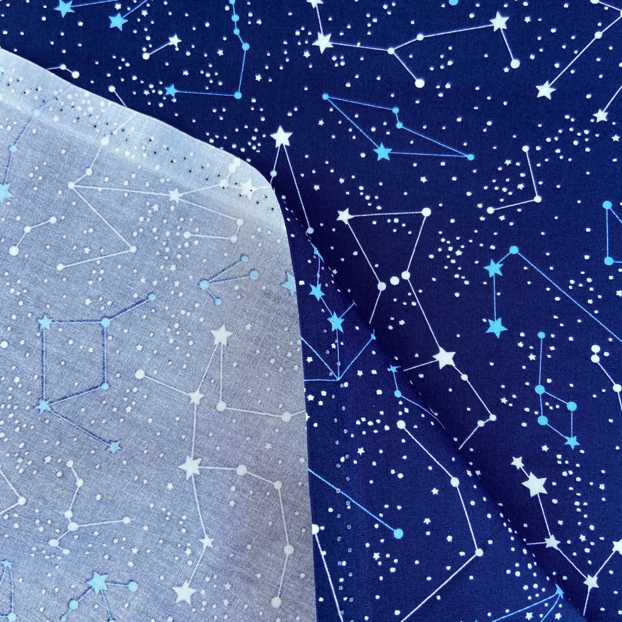 Night Sky Cotton Fabric Astrology Material Stars in the Etsy