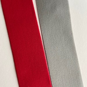 38mm Soft Elastic - Waistband Elastic - Grey Red Black - Skirt Waistband - Craft Supplies - Prices per Metre