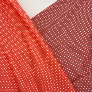 Pink Small Polka Dot Cotton Fabric - Cotton Material - Microdot Fabric - Retro Fabric - Salmon Material 100% Cotton - Priced per Metre