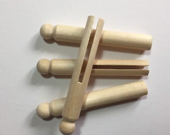 Darcie Wood Doll Pins - Price per 4 Wooden Pins - Craft Supplies - Doll Making - Kids Activity Supplies - Christmas Craft