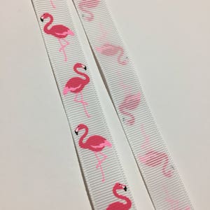 Grosgrain Ribbon - 16mm Grosgrain Ribbon - Bright Ping Flamingo Ribbon - Variegated Blues Leaf Vine Grosgrain Ribbon - Priced per 2 Metres