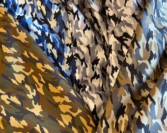 Camo Cotton Poplin Fabric - Camouflage Material - Craft Supplies - 100% Cotton Poplin - Priced per Metre