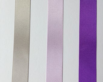 Quality Double Satin Berisfords Ribbon - Craft Ribbon - 25mm Ribbon - Lilac Ribbon - Grey Satin Ribbon - Priced per 2 Metre - Purple Wedding