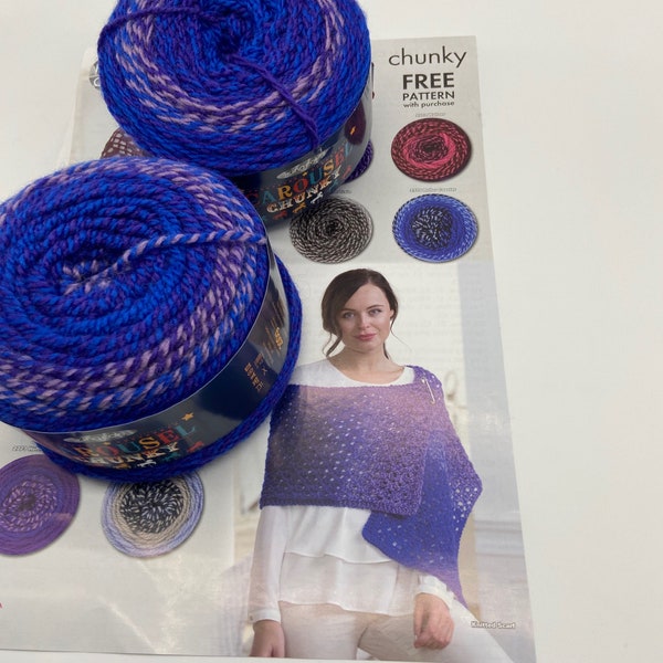 Blue King Cole Carousel Chunky Yarn Shade 2773 Helter Skelter - 200 g Craft Fibre Cake - Preis pro Rolle mit KOSTENLOSER MUSTERUNG