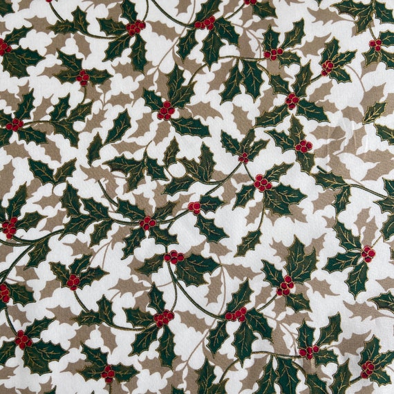 HOLLY JOLLIES 23813 RG QT  100% cotton Fabric priced by the 1/2 yd 