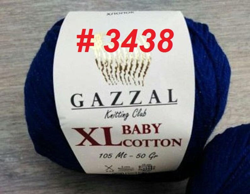 yarn cotton semi cotton 105 meters knitting crochet 50 grams XL BABY COTTON Gazzal
