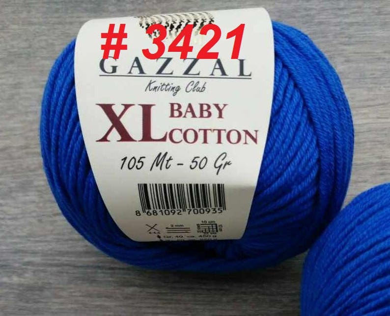yarn cotton semi cotton 105 meters knitting crochet 50 grams XL BABY COTTON Gazzal