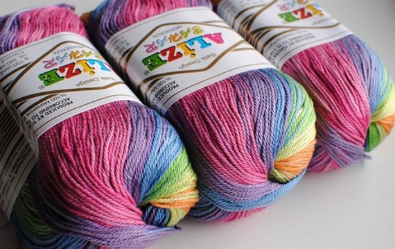 Hilado Alize Baħar Batik hilo 100/% algodón mercerizado hilo multicolor hilo colorido