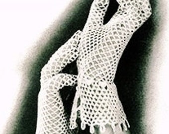 Crochet Pdf Pattern- Vintage Ladies Gloves of  1935