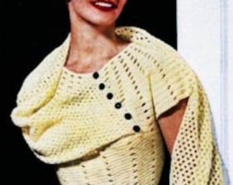 Crochet PDF Pattern- Crochet Stole Blouse of 1952