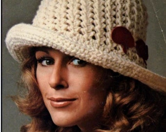 Crochet & Knit Hats-9 Pdf Patterns eBook from 1970