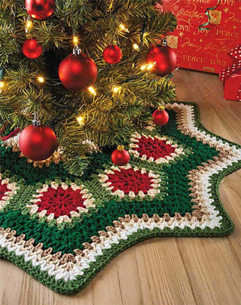 Vintage Crochet Pattern Granny Ripple Christmas Tree Skirt of Etsy