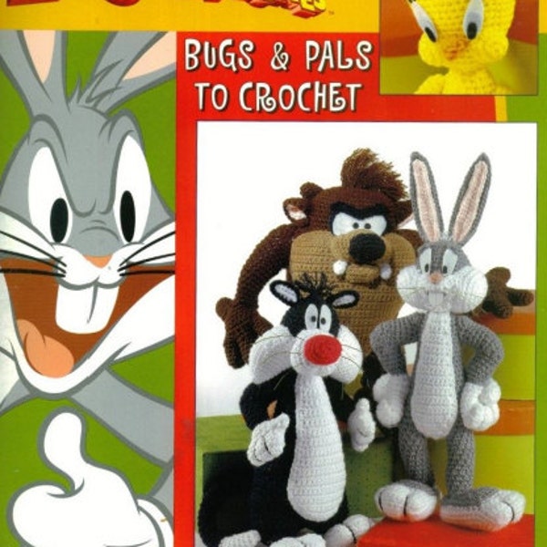Vintage crochet Pdf pattern- Looney Tunes-Bugs Bunny, Tweety, Sylvester, Taz _amigurumi from 1970 (pattern only not the finished product)