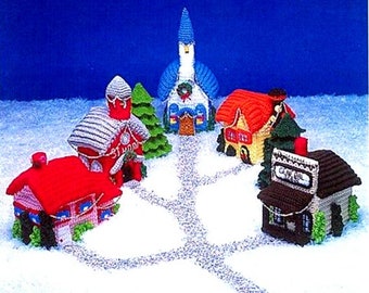 Vintage Crochet Pattern Christmas Village Christmas decoration of 1980