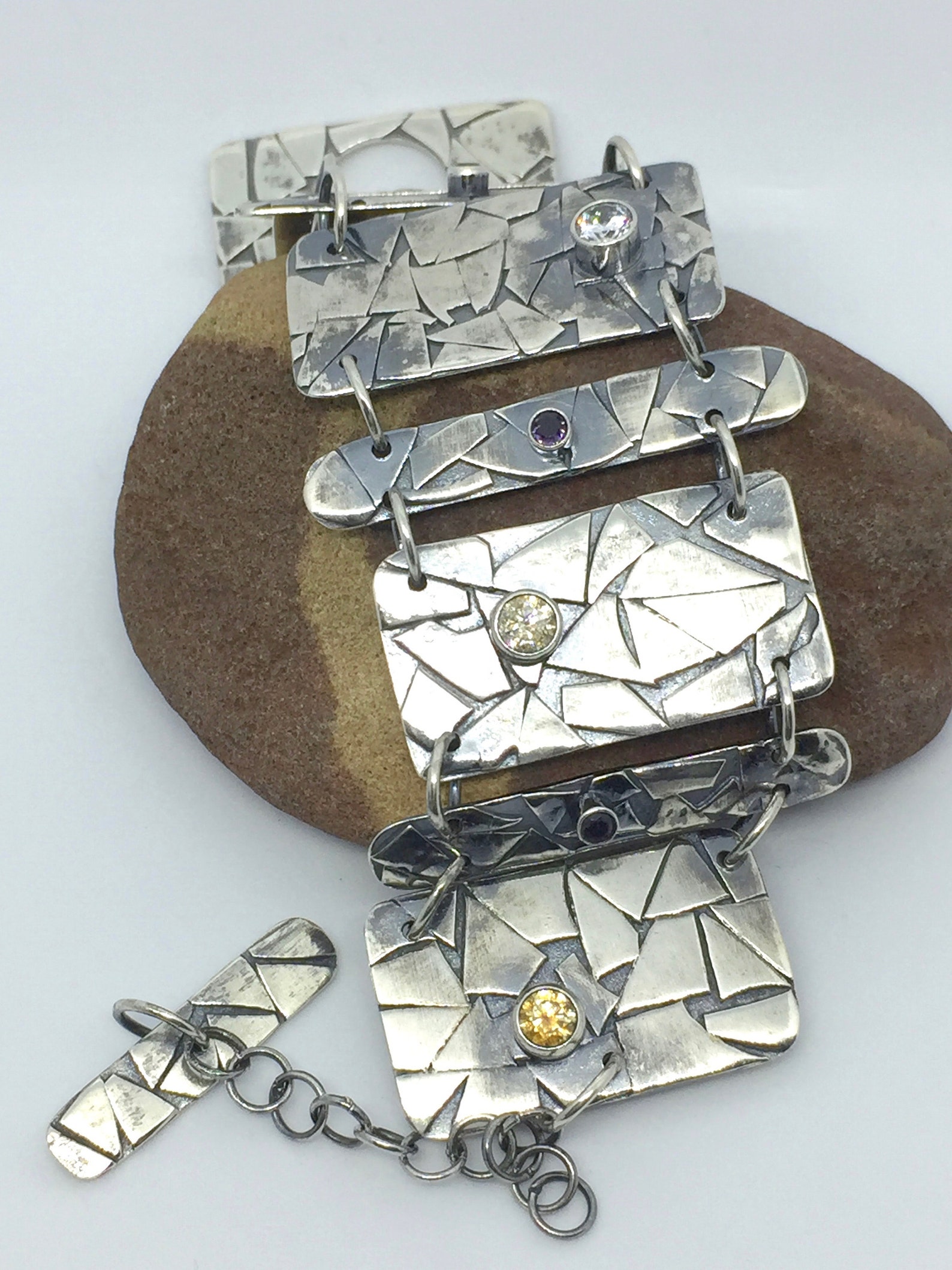 Fused Silver Bracelet. Sterling Silver Fused Bracelet Etsy