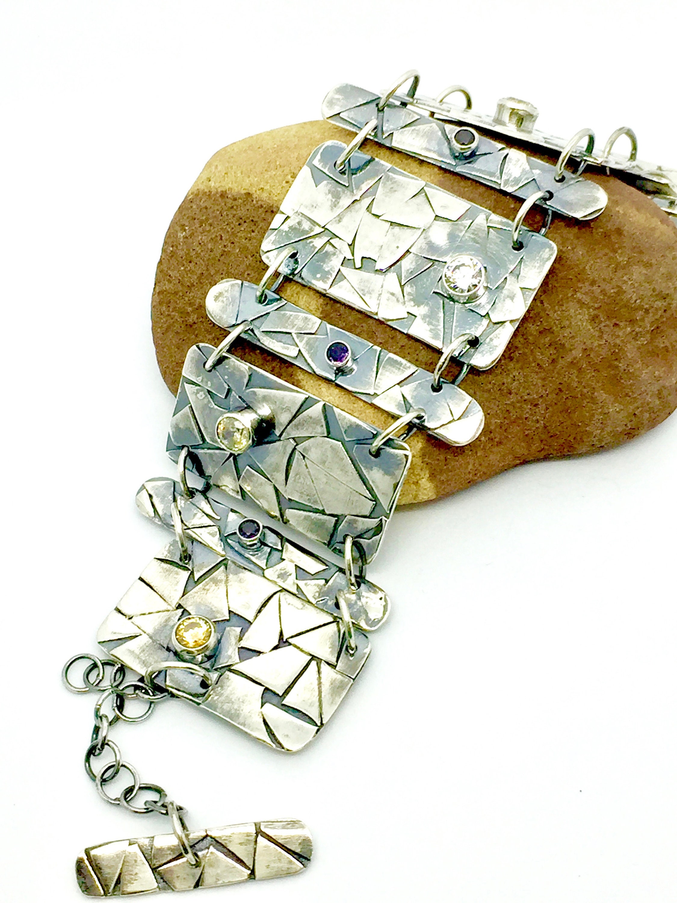 Fused Silver Bracelet. Sterling Silver Fused Bracelet Etsy