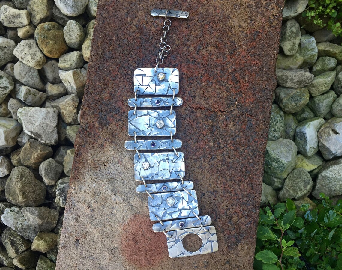 Fused Silver Bracelet. Sterling Silver Fused Bracelet Etsy