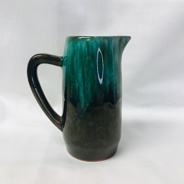 Vintage MCM Canadian Blue Mountain Pottery Pitcher/Creamer 5"x4" Blue Drip Glaze