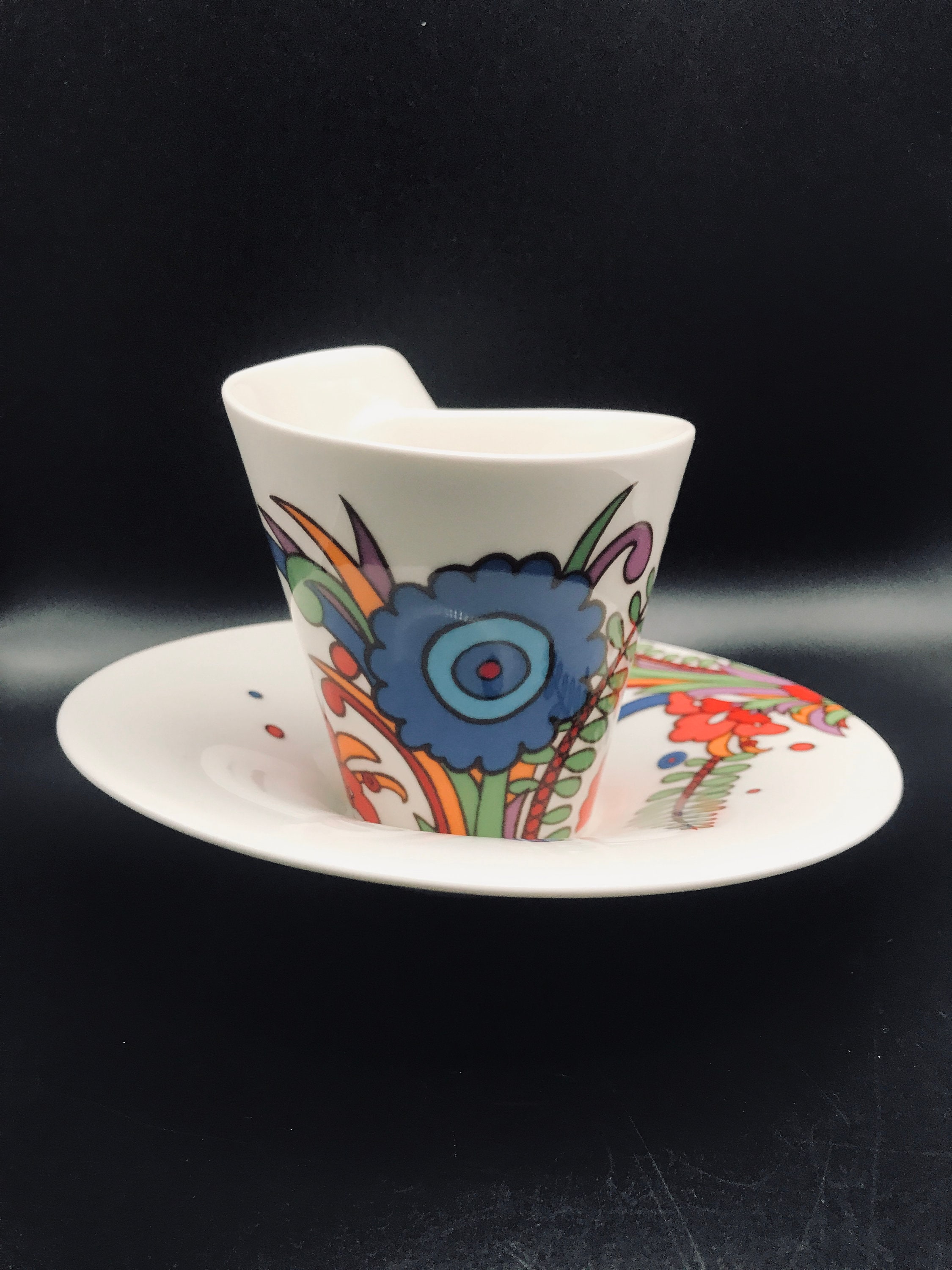 Villeroy & Boch New Wave Acapulco Cup and Saucer Floral Birds - Etsy