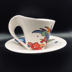 Villeroy & Boch New Wave Acapulco Cup and Saucer Floral Birds - Etsy