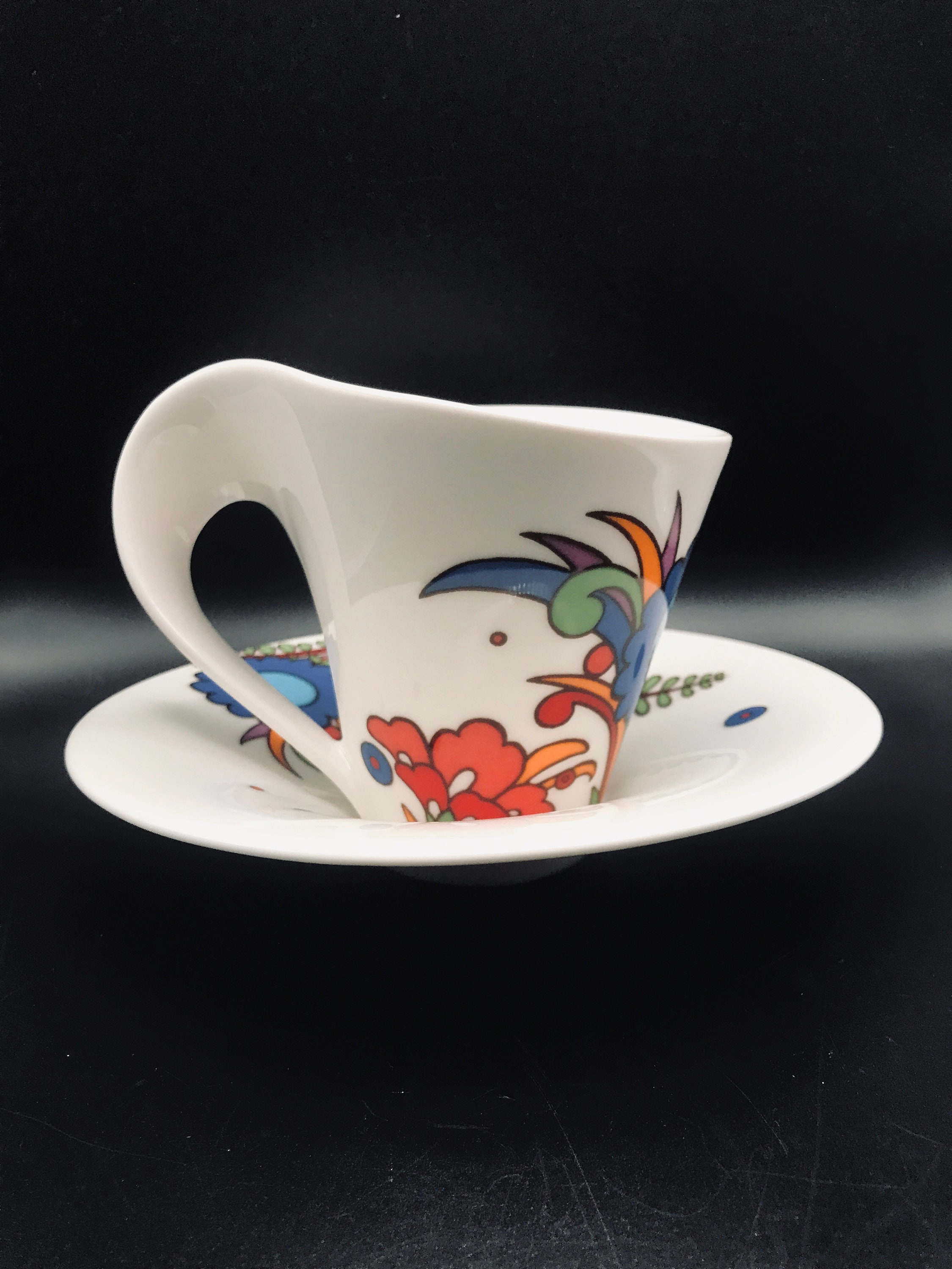 Villeroy & Boch New Wave Acapulco Cup and Saucer Floral Birds - Etsy
