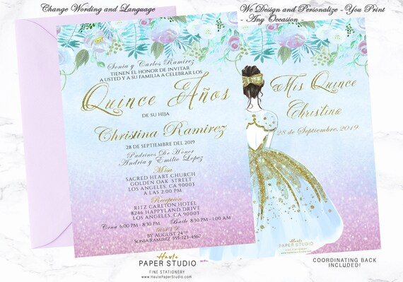 quince años invite light blue quince quinceanera invite princess invitation sweet 16 invite light blue invite 21 birthday invitation bdq050 quinceanos invitations