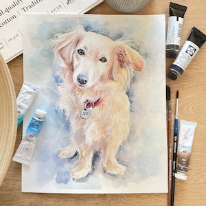 Custom Hand painted Pet portrait Custom Dog portrait Custom Dog Painting Watercolor Original Painting Dog art Pet Watercolor from photo image 2