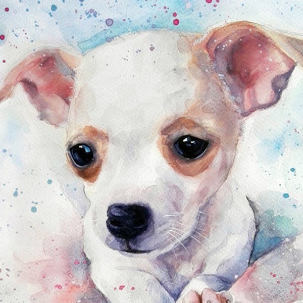 Custom Dog portrait Custom Dog Painting Custom Pet portrait Watercolor Painting Original Painting Сhihuahua portrait Dog portrait from photo