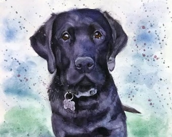 Custom Dog portrait from photo Dog Painting Custom Pet portrait Watercolor Painting Original Painting Watercolor Fathers Day Gift for him