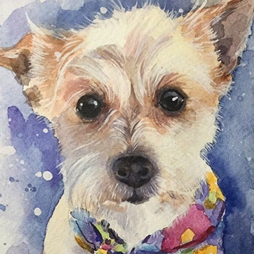 Custom Hand Painted Dog Portrait Custom Pet Portrait Custom Etsy