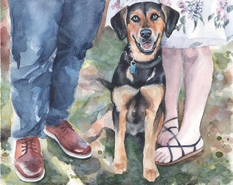 ORIGINAL Custom Dog portrait Pet portrait Custom Pet Painting Watercolor Painting Original Painting