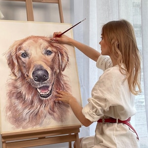 Custom Hand painted Pet portrait Custom Dog portrait Custom Dog Painting Watercolor Original Painting Dog art Pet Watercolor from photo