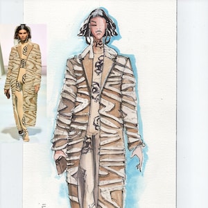 Custom fashion illustration Hand painted illustration from photo in fashion style Customised fashion illustration Custom lifestyle sketch