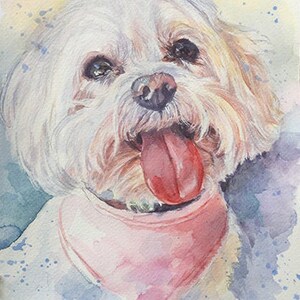 Custom Pet Portrait Mini Painting, Hand painted pet portrait, Custom dog portrait, Original Watercolor personalized pet portrait from photo imagem 10