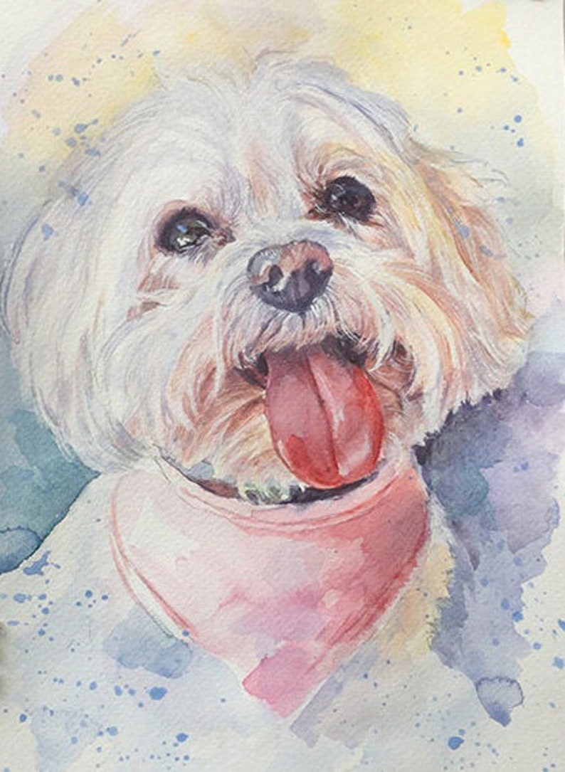 Custom Pet Portrait Mini Painting, Hand painted pet portrait, Custom dog portrait, Original Watercolor personalized pet portrait from photo image 10