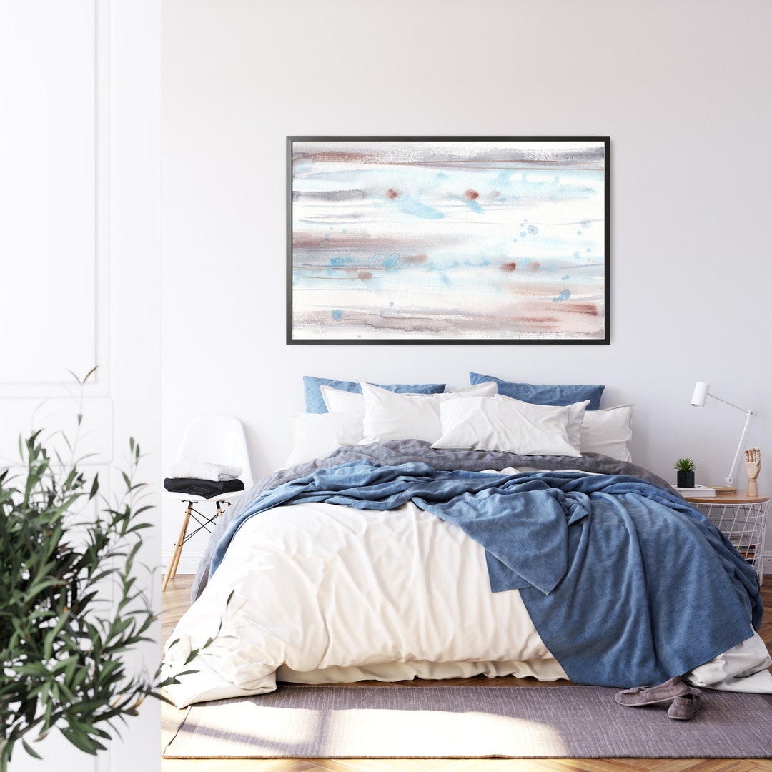 Extra Large Living Room Art Print, Abstract Print, Wall Art, Blue