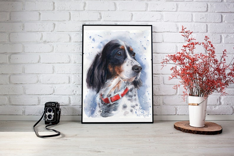 Custom Pet Portrait Mini Painting, Hand painted pet portrait, Custom dog portrait, Original Watercolor personalized pet portrait from photo image 6