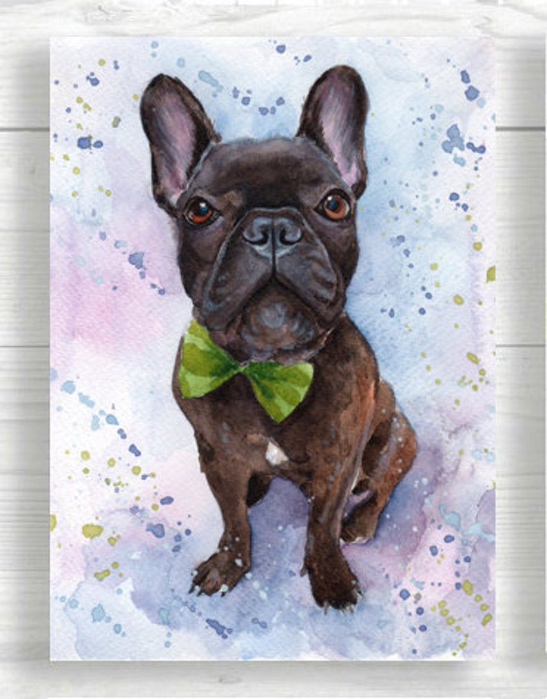 Custom Pet Portrait Mini Painting, Hand painted pet portrait, Custom dog portrait, Original Watercolor personalized pet portrait from photo imagem 8