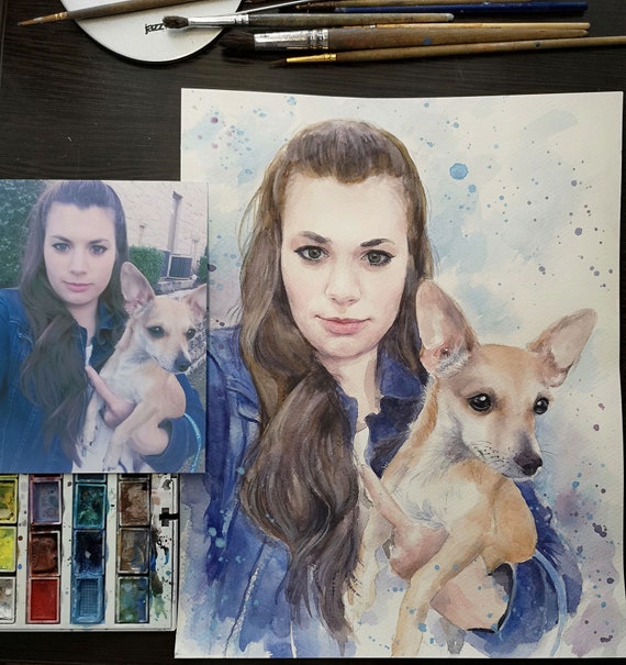 Dog and hotsell owner painting