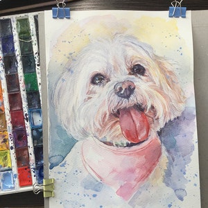 Hand portrait Custom Pet portrait Custom Pet Painting Custom dog portrait Watercolor Painting Original Painting Personalized Pet Portrait image 10