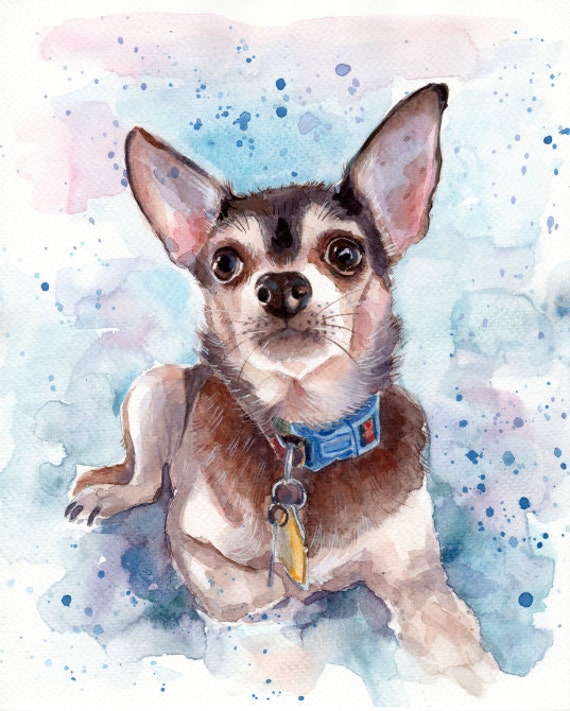 Capture the spirit of your pet with an original custom original watercolor pet portrait.