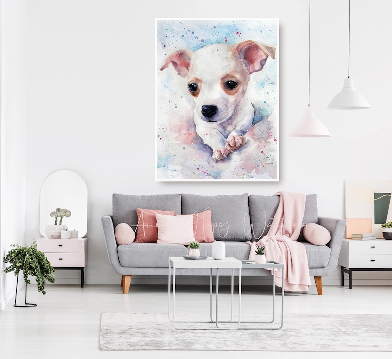 Custom Hand painted Pet portrait Custom Dog portrait Custom Dog Painting Watercolor Original Painting Dog art Pet Watercolor from photo image 9